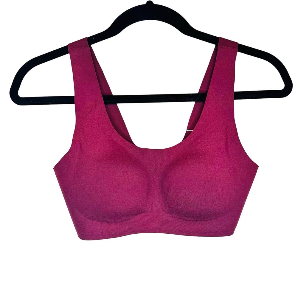 Le Mystere Women's Dark Cherry Smooth Shaoe Wireless Bra Size Small